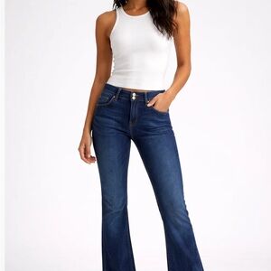 Hudson Women's Blue Jeans Size 26 Bootcut, Low Rise, Denim, Flap Pockets Y2K